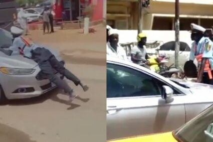 Affaire d’un policier agrippé au capot d’un véhicule : L’automobiliste en garde à vue￼